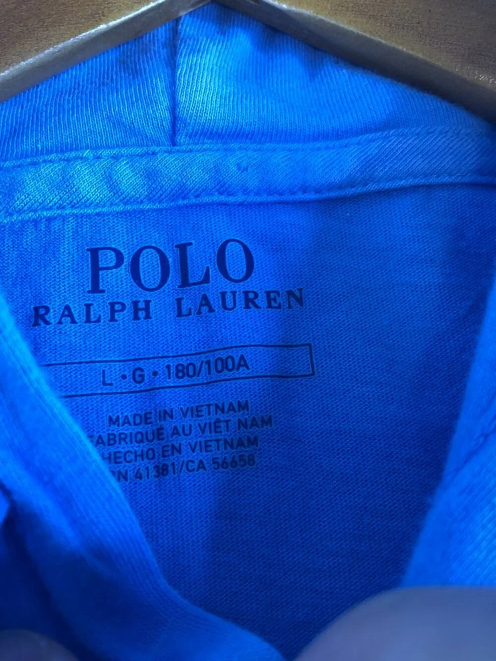 Polo Ralph Lauren Hooded Shirt Mens Large Blue Tshirt Knit Pullover Long Sleeve